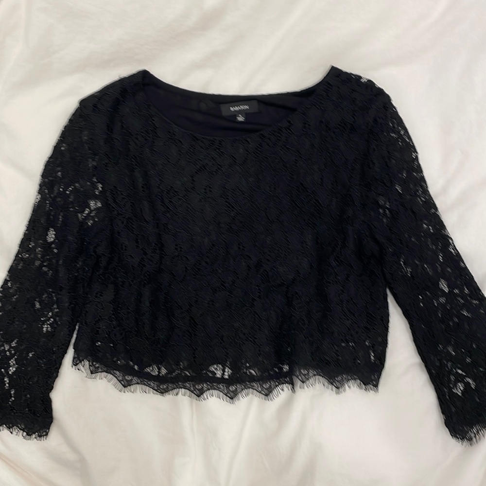 Babaton lace crop top in size small black